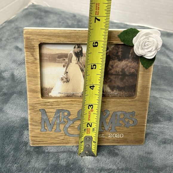 Mr. & Mrs. Wooden Rustic Picture Frame 2020 - Picture 8 of 8